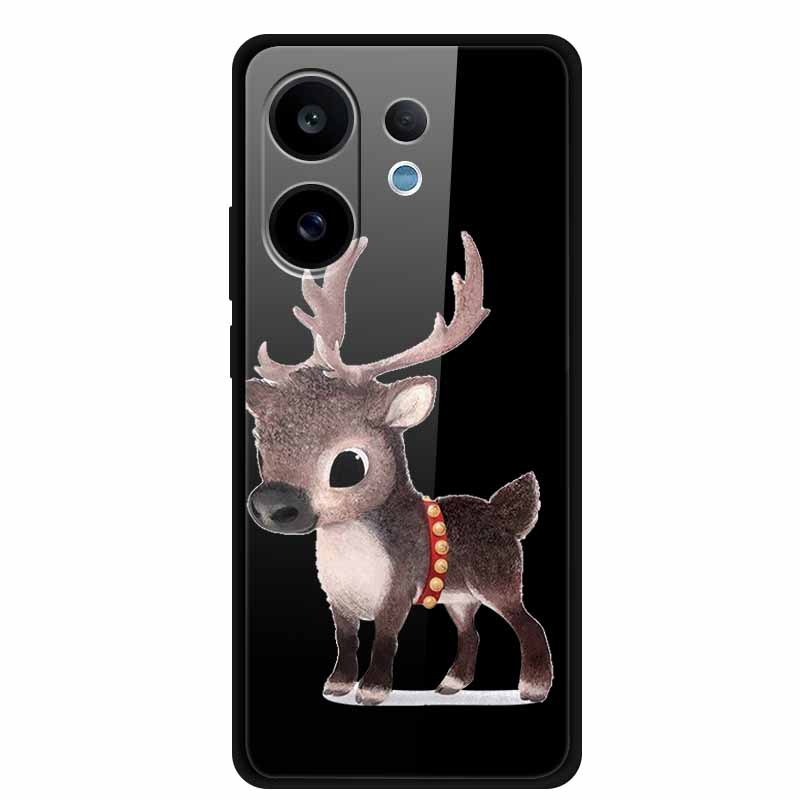 Tempered Glass Case For Vivo V60 2025 Phone Case 6.77" Cartoon Cats Hard Back Cover Soft Bumper For Vivo V60 5G Case V 60 Fundas