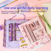 Cute 6-in-1 Stationery Set Cartoon Rabbit Bear Student Stationery Bag Portable Kindergarten Learning Gifts School Supplies