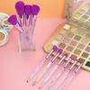10 шт./набор кистей для макияжа с ручкой из искусственного кристалла, портативная многофункциональная основа, рассыпчатая пудра, румяна, тени для век