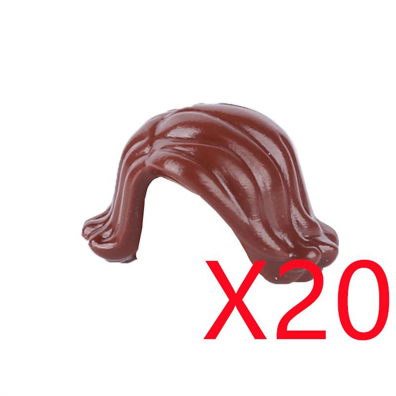 MOC Городские строительные блоки Части тела фигурок Креативные аксессуары Длинные волосы Коричневые Черные Золотые Мини-кирпичики Совместимая игрушка Подарок k030