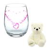 Sears Color Changing Glass Tumbler Birthstone Color Crystal October Pink Tourmaline Teddy Bear Stuffed White Teddy [Sears] Sh84-0001-tdt-01-w-10