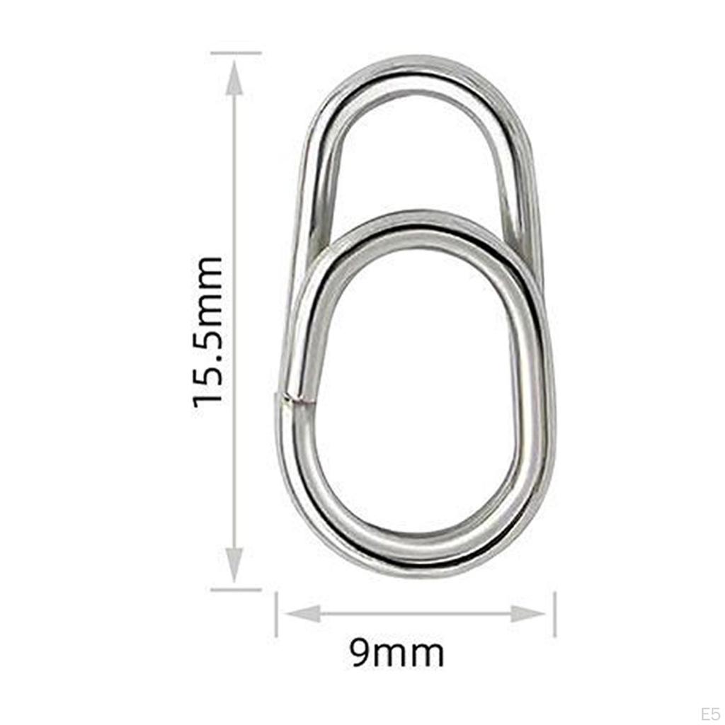 100 шт. разъемные кольца для рыбалки, разъемы овальной формы, высокая прочность для пресноводной и соленой воды