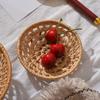 1PC Fruits Vegetable Storage Basket Hand Woven Basket Picnic Basket Handmade Bread Cover Wicker Basket Kitchen Storage