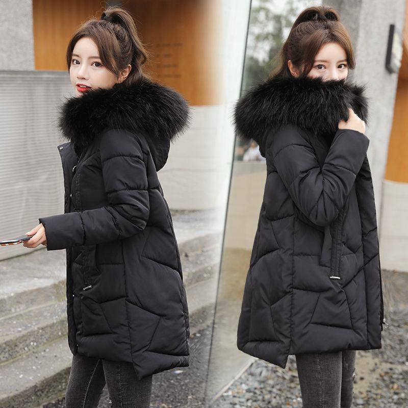 New Fashion Autumn Cotton-padded Jacket Female Students Version of Loose Cotton-padded Jacket Women's Medium Long Coat Ins Winter Women's Fashion