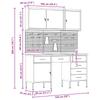 Workbench with Drawers 8 pcs Red Engineered Wood and Steel