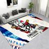 Stylish Cartoon Fighter Inspired Carpet, Red & Black Action Floor Rug