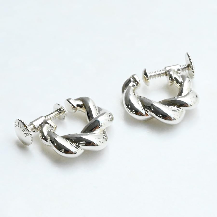 Sowi Croissant Hoop Earrings Mall Stylish Accessories Gift Present (EC Limited/Croissant Motif) (Silver 925) 308E0004-TY