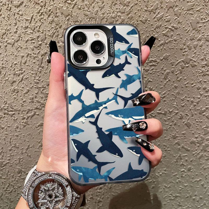 Лазерный чехол для телефона с акулами в группах для iPhone 13 11 12 Pro Max Mini 16 15 14 Pro Max Plus Ударопрочные защитные задние крышки