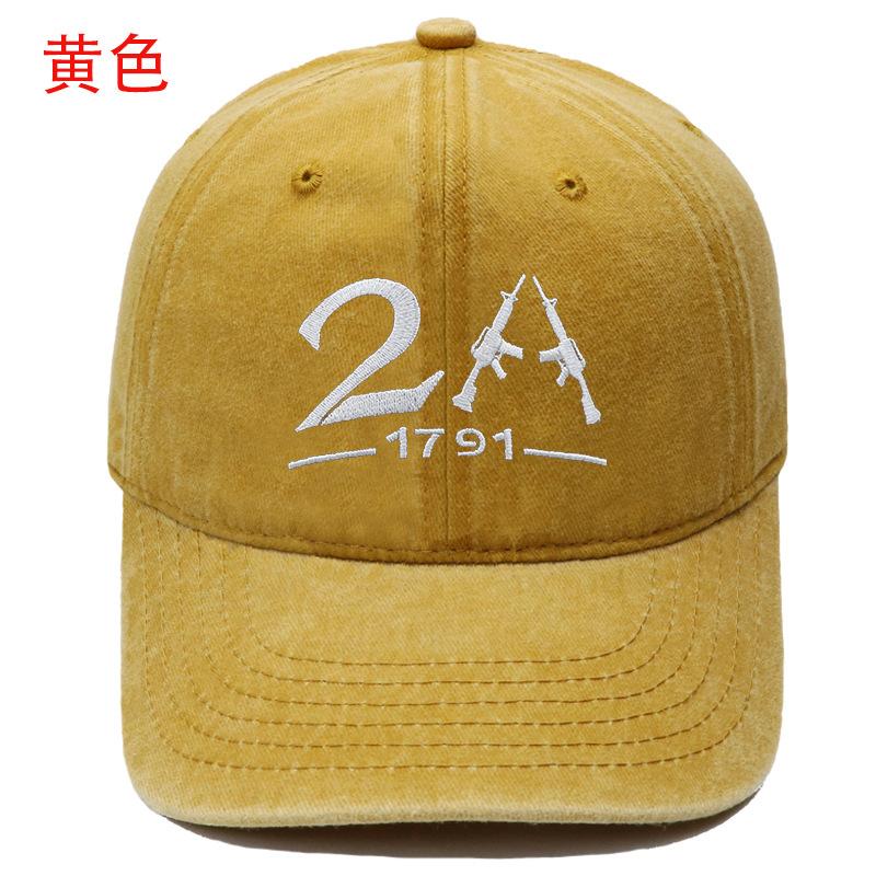 New A--Embroidered baseball cap Washed retro men's and women's casual outdoor sports sun hat