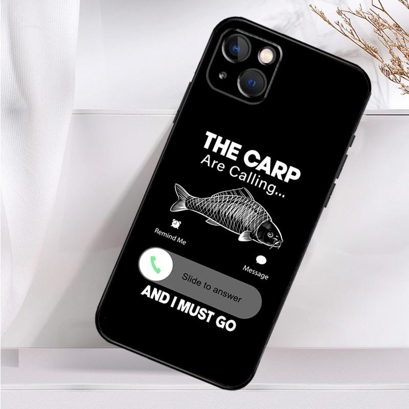 Carp Fish Fishing Rod Phone Case For iPhone 14 13 12 11 16 15 Pro Max Plus Mini 7 8 X XR XS Max Soft Cover