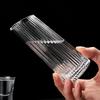 125ml Striped Wine Dispenser 2pcs Set Household Baijiu Pot Bar Transparent Drinkware Red Wine Dispenser Suitable for Gatherings