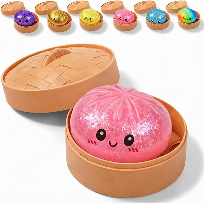 Kids Interactive Toy Glitter Dumpling Cute Design Multicolor 10x10cm Fun Educational