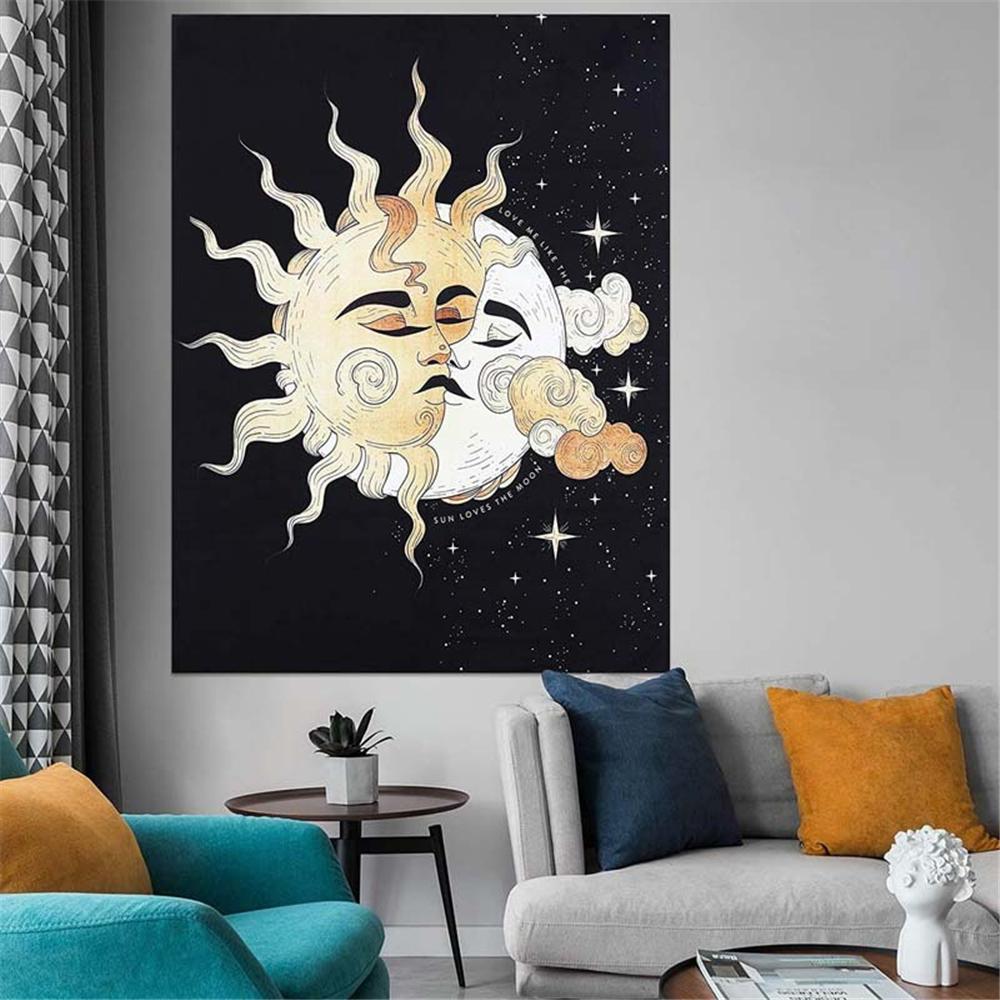 Мандала карта Таро гобелен колесо зодиака астрологическая карта и основные арканы Таро Солнце и Луна глаз настенный домашний декор