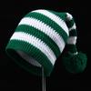 Red Christmas baby knitted wool hat autumn and winter hairball striped warm foreign style Christmas gift knitted hat