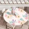 60-120см Скатерть для кофейного столика Водонепроницаемая Эластичная Скатерть на резинке Маленькие Свежие Растения Цветочный Принт Пикник Кемпинг На Открытом Воздухе