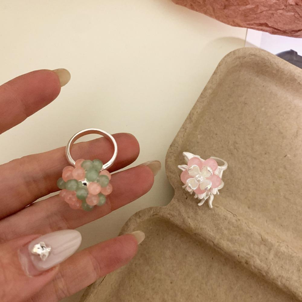Flower Drip Oil Flower Ring Sweet Irregular Ring Temperament Enamel Finger Ring  Gift