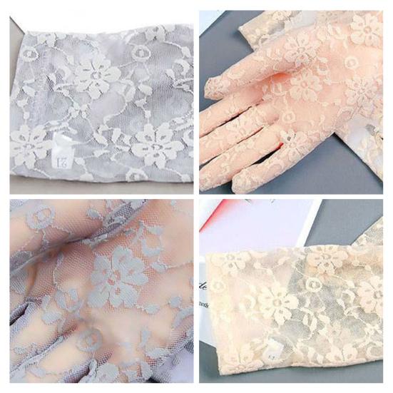 Women Sheer Lace Gloves Vintage Floral Wrist Gloves Fingerless Bridal Gloves for Derby Tea Party Opera Evening Prom Cosplay
