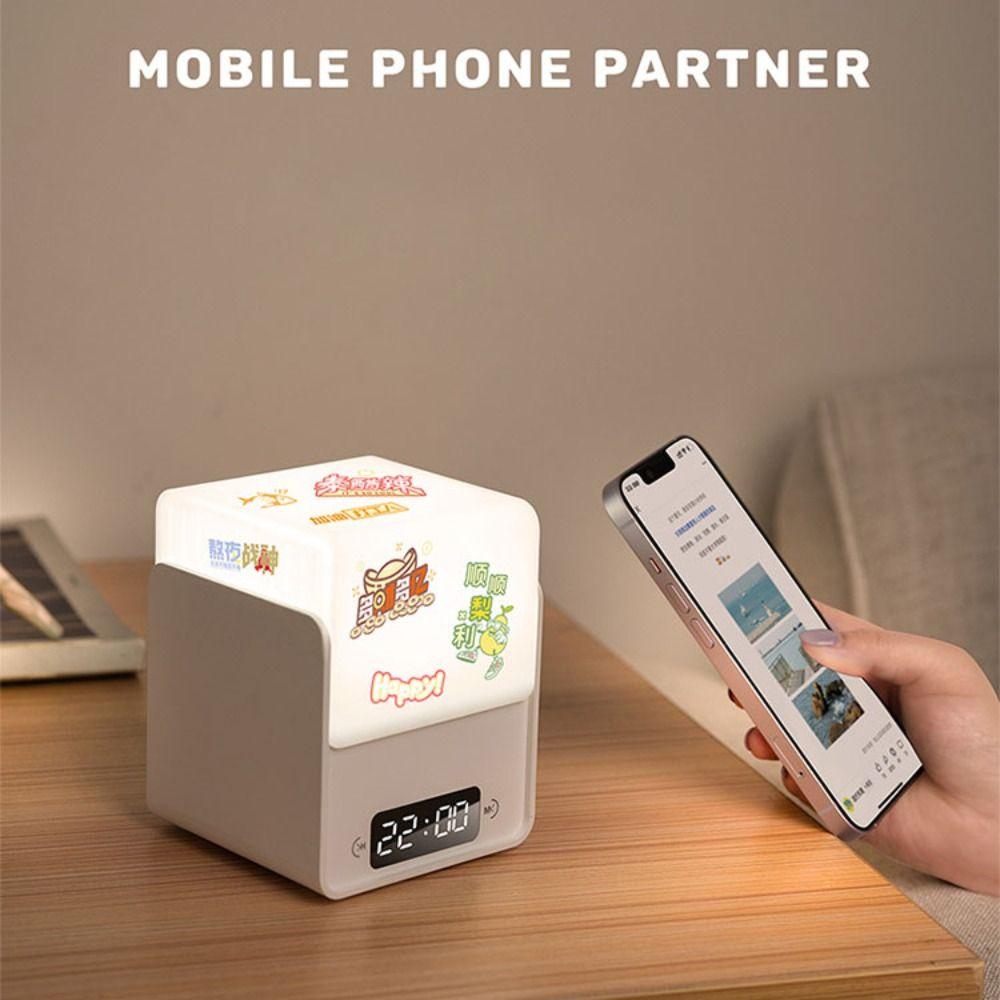 Трехцветный куб времени Ночник Светодиодный ночник для сна Многофункциональный часовой светильник Прикроватный