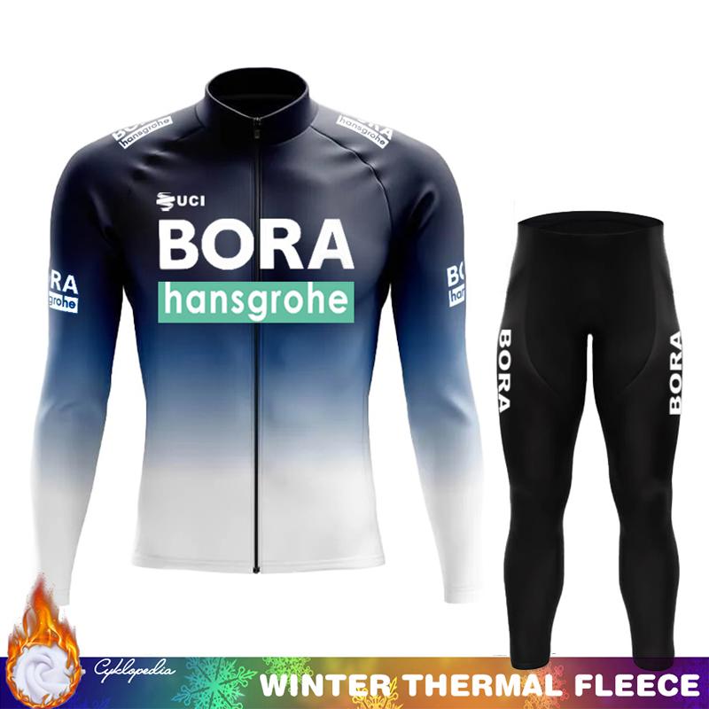 Mtb Clothing Men Winter Cycling Jersey Thermal Fleece UCI BORA Road Bicycle Bikes Jumper Clothes Man Termal Men's Pants Bib