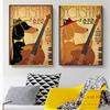 Art Retro Music Dog Funny Animals Dachshund Jazz Bar Canvas Painting Posters And Prints Wall Pictures For Living Room