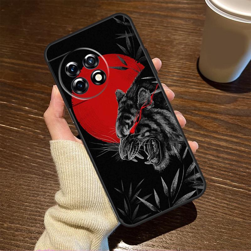 Красное Солнце Тигра Японское Искусство Для OnePlus 15 13 12 11 15R 13R 12R 8T 10T 13T Чехол Для OnePlus Nord 5 CE 2 3 4 Lite N20 N30