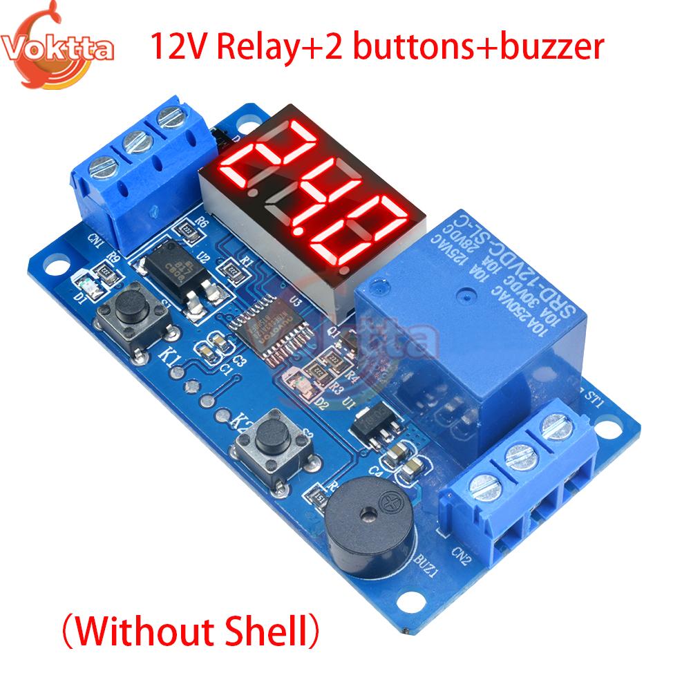 12V 24V Time Delay Relay LED Trigger Cycle Timer Delay Switch 3 Buttons Circuit Board Timing Control Module with Buzzer