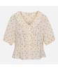 THURSDAY ISLAND Small Floral Pattern Ruffle Blouse_T254Abl269W