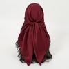 Plain Silk 90 Square Scarf Satin Headband For Muslim Woman Hijabs Wraps Fashion Hair Scarf Casual Islam Turban Female Bandbana