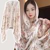 Tie-dye Women Floral Scarf Breathable Sunscreen Headscarf Sweet Thin Large Shawl  Gift