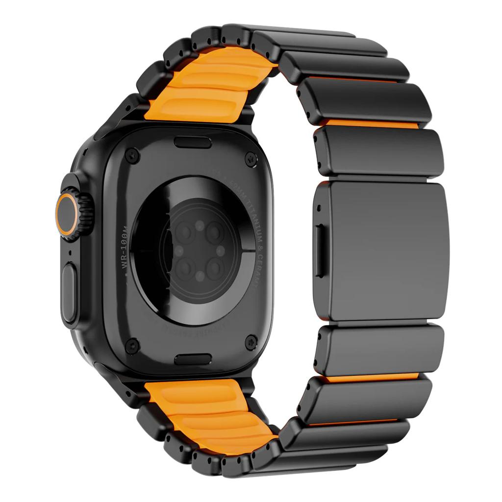 Титановые ремешки для Apple Watch Band Ultra 3/2 49 мм Мужской резиновый браслет для IWatch Серии 11 10 9 8 7 6 5 4 SE3 44мм 45мм 46мм