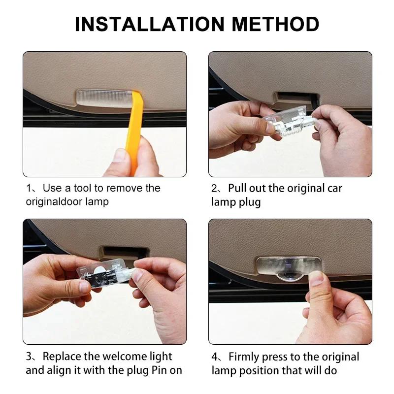 2 шт./компл. Приветственный свет для двери автомобиля Светодиодная лампа-проектор для автомобиля Автоаксессуары для Toyota Corolla Yaris Chr Auris RAV4 Camry Highlander