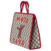 Gucci GG Supreme Bear Print Design Tote Bag Tote Bag Shopping Bag Nylon and Leather Handbag Children's Beige + Blue + Red