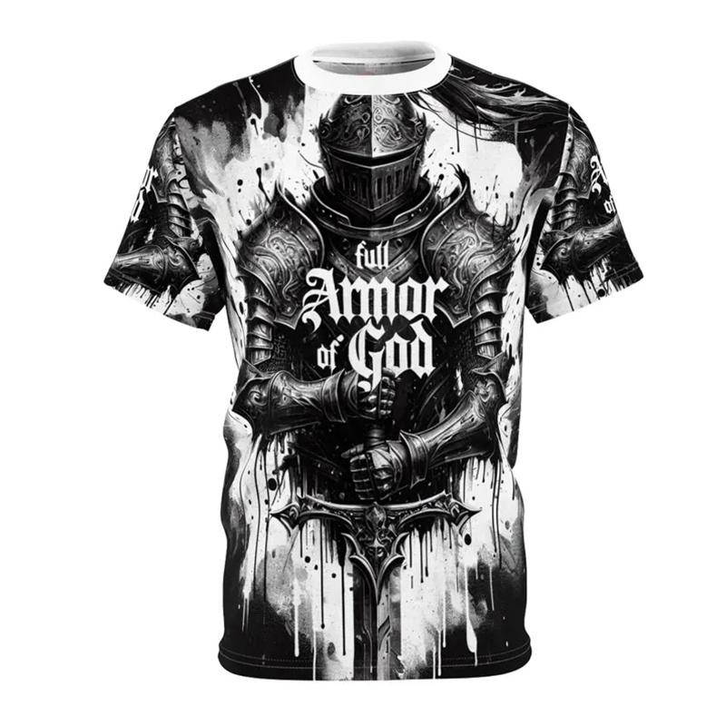 Golden Cross Print Jesus T Shirts For Men Easter Festival Street Short Sleeve T-shirt Cool 3d Effect Best Gift Fashion Tee Top