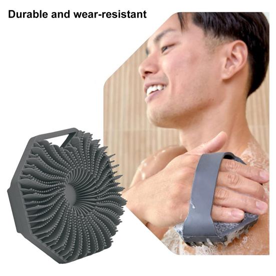 Щетка для душа Многоугольная мягкая кожа Отшелушивающий массаж головы Портативная эргономичная ручка Антисептическая щетка для тела Щетка для ванны и душа Скруббер