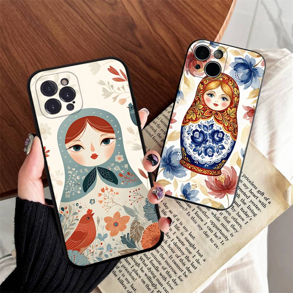 Классическая матрешка Чехол для телефона Для iPhone 14 Plus 13 Mini 11 16 15 17 Pro Max Защита Ударопрочный