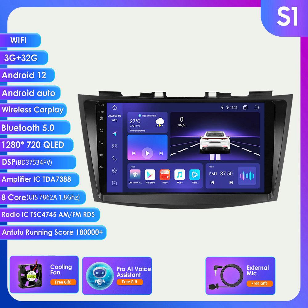 Carplay 4G Радио 2 Din Android 12 Автомобильный мультимедийный плеер для Suzuki Swift 4 2011-2015 GPS-навигация WIFI DSP 9 дюймов 2din Интеллектуальный экран AutoRadio