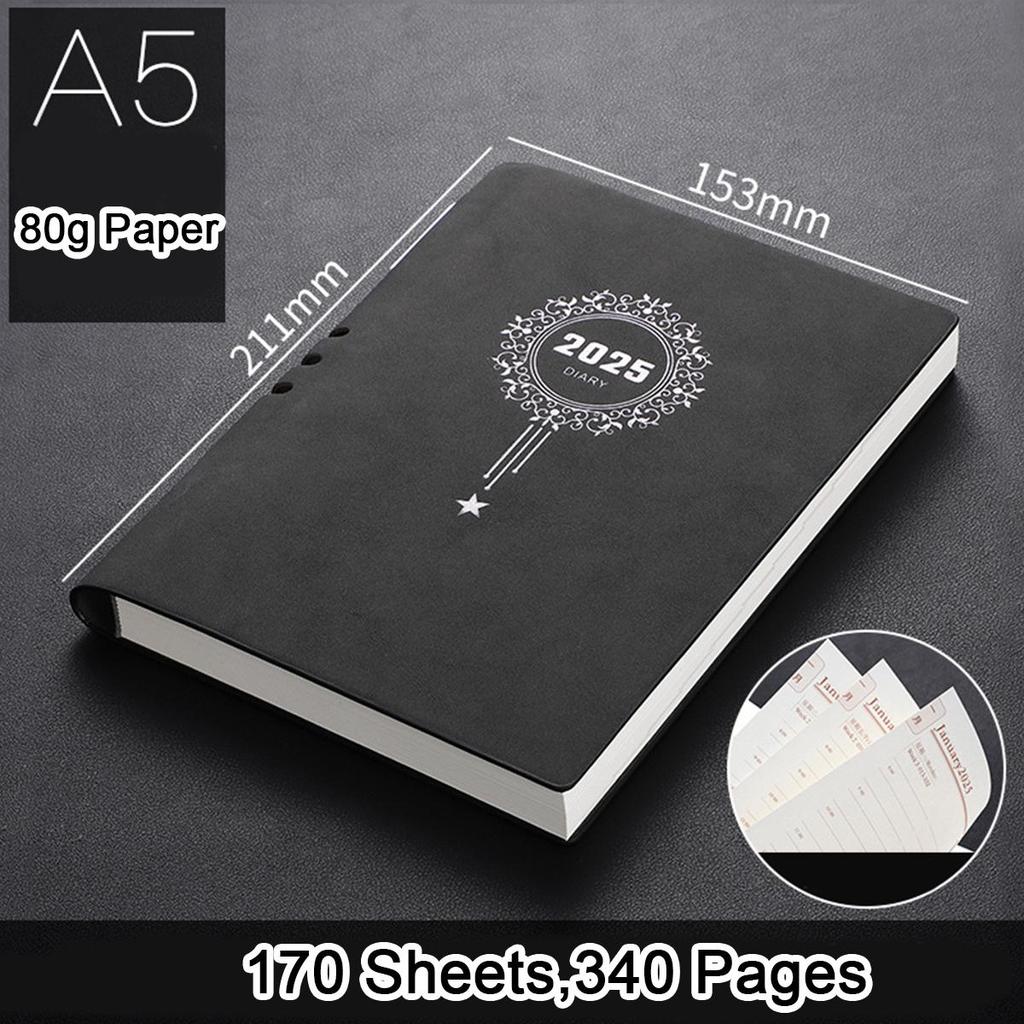 Ежедневник для школьников из толстой кожи формата А5, годовой график на 2025 год, деловой блокнот, ежедневник на 365 дней, заметки, блокнот, 170 листов