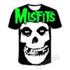 Футболка с 3D-принтом The Misfits Casual для женщин и мужчин, летняя, с круглым вырезом, коротким рукавом, модная, с графическим рисунком, для косплея