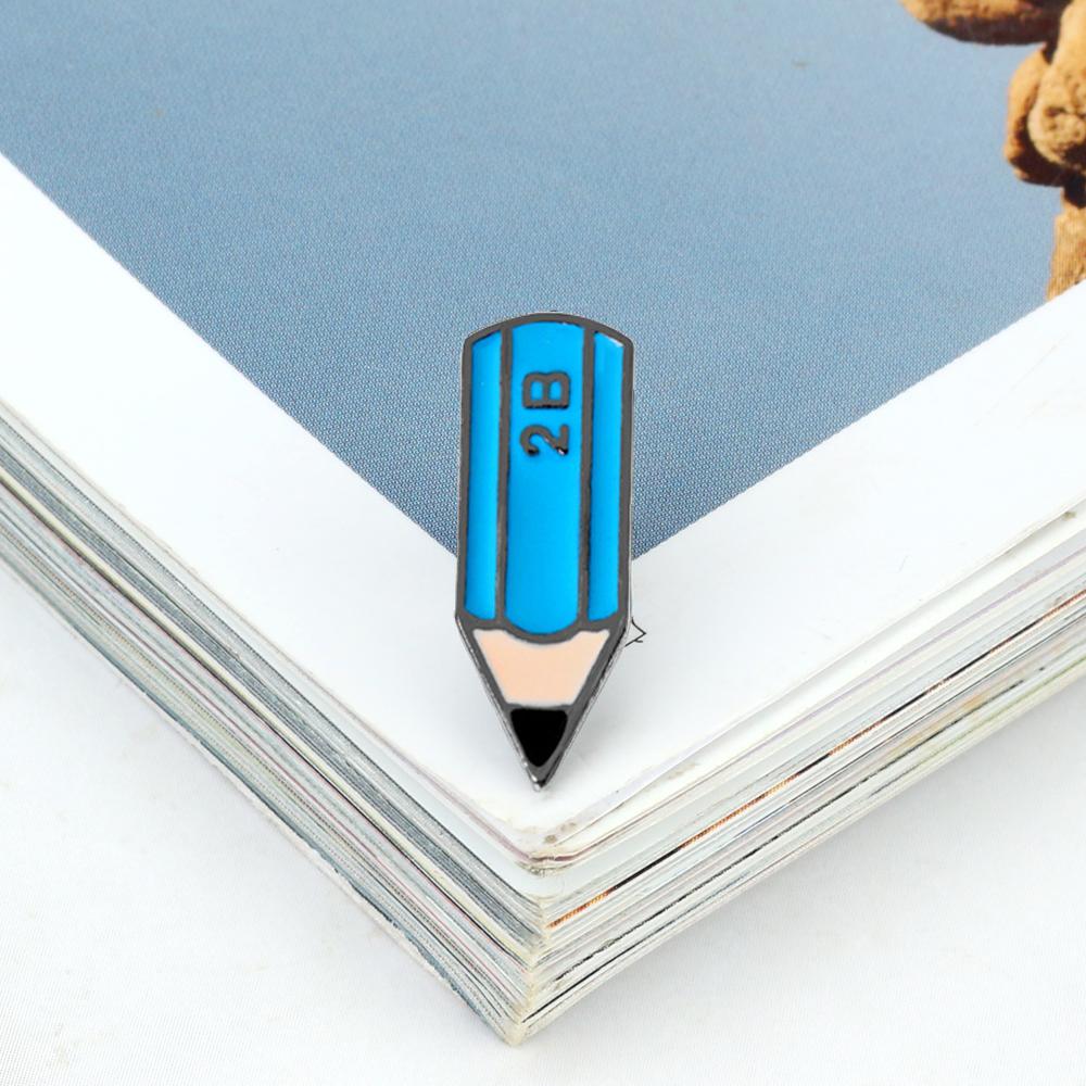 Cartoon Stationery Enamel Pin for Student Creative Rainbow Pen Pencil Ruler Chain Brooches Children Backpack Lapel Badge Jewelry