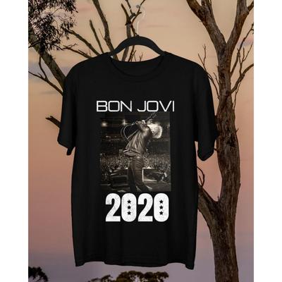 Bon Jovi 2020 Хлопковая футболка с коротким рукавом Унисекс Все размеры от S до 2345XL Унисекс Футболка