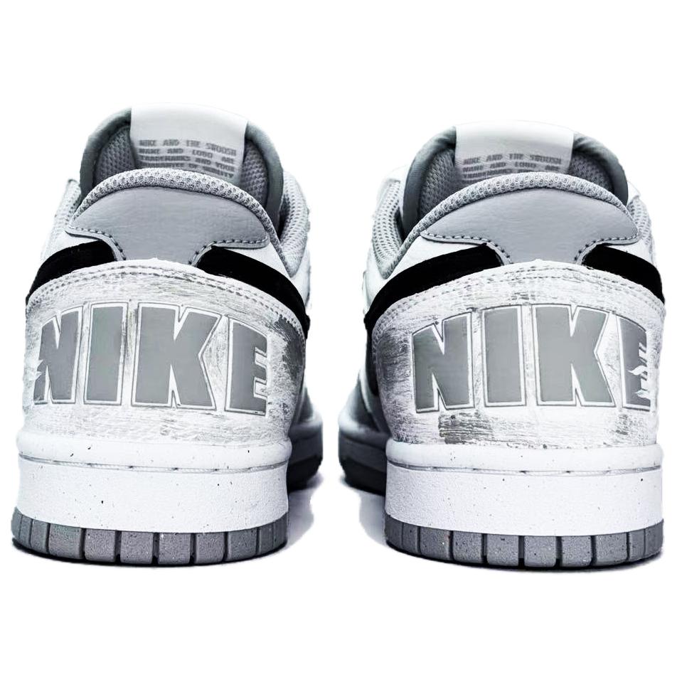 Nike Big Steed Abrasion Resistant Breathable Low top Skateboard Shoes Unisex Gray White 355152-106(Team1497-)