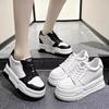 Versatile Muffin Platform White Shoes Women's Spring New Panda Shoes Inner Heightening Board Shoes
