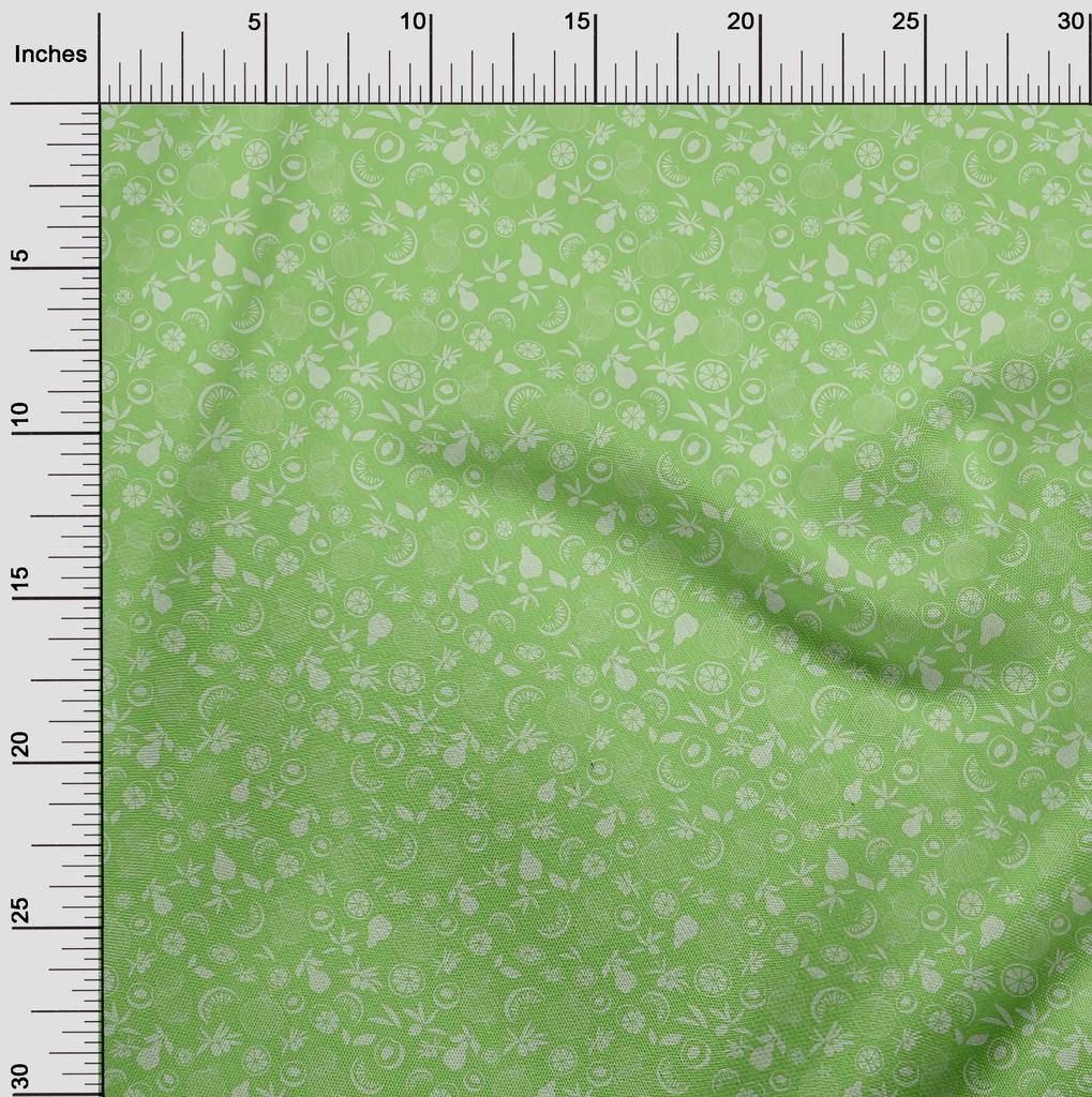 oneOone Cotton Flex Light Green Fabric Fruit Melon With Pomegrante Fabric For Sewing Printed Craft Fabric By The Yard 40 Inch