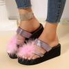 Fashion Summer New Platform Sandals Women's Fashion Round Head Set Toe Glitter Anti-slip Wear-resistant Slippers