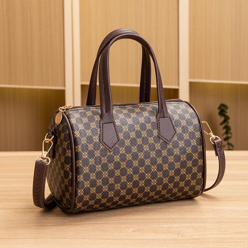 Four Leaf Clover Printed Hand-held Pillow Bag, Trendy Casual Vintage Flower Large Capacity Crossbody Bag