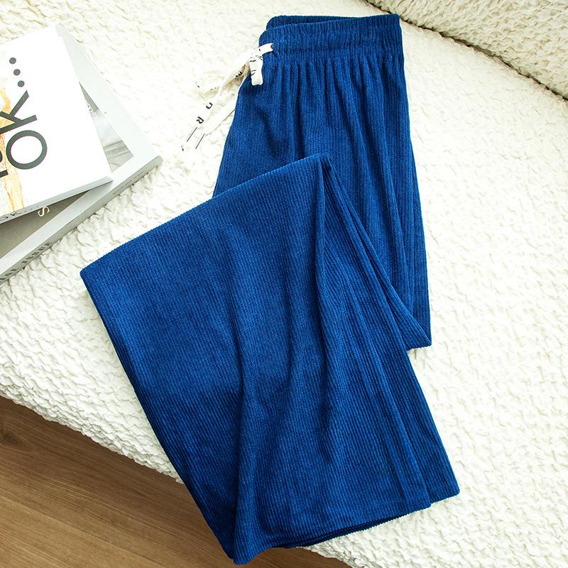Вельветовые брюки, осенние и зимние драпированные брюки с высокой талией, повседневные широкие брюки