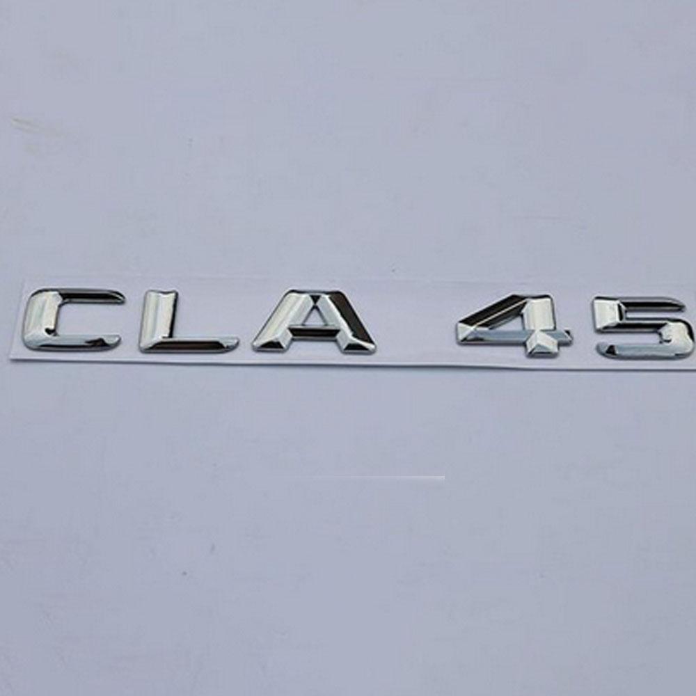 For Mercedes Benz W176 W177 A45 ClA45 GlA45 Turbo 4Matic Bright Silver 3D Car Style Decorate Fender Boot Cover Logo Badge New AZ1 b20