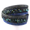 [M4179] - Designer Bracelet 'Sissi' Black Blue (2 Turns)