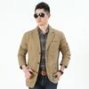 Men's Plus Size Cotton Blazer Jacket - Korean Style Spring/Autumn