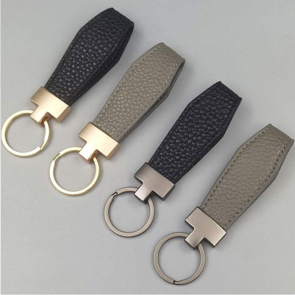 2PCS Durable Metal Buckle PU Leather Key Chain PU Leather Material Exquisite Key Holder Gift Giving